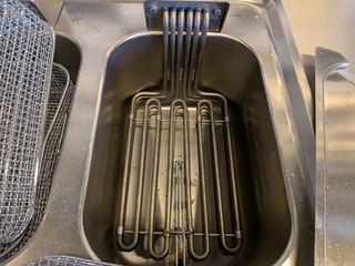 RVS horeca kook-/frituurunit met dubbele friteuse en inductiekookplaat