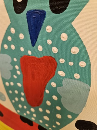 Olieverf op doek schilderij, Tonnie Voorn, “4 vogels”