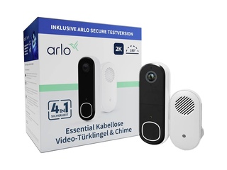 Arlo 2K draadloze video Deurbel met camera & gong Wit