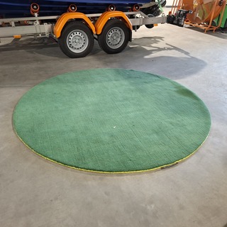 Outline Vloerkleed Dark Green/Lime Round, POLSPOTTEN
