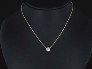 Gouden halsketting met een Briljant geslepen diamant van 0.50 carat