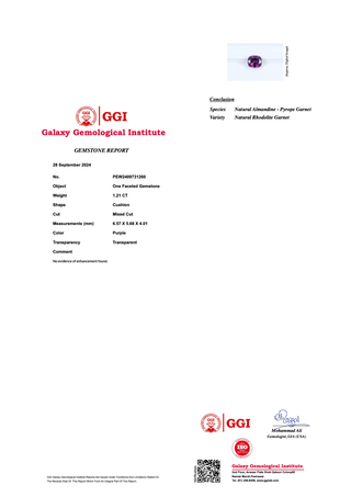 Granaat – 1.21 carat natuurlijke Almandien pyroop granaat