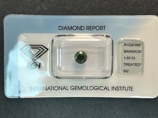 Diamant – 1.03 carat groene diamant (gecertificeerd)