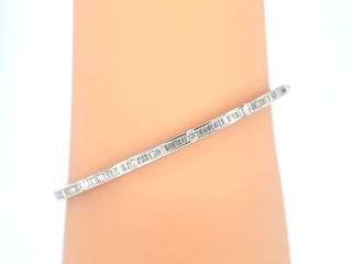 Witgouden vaste armband met diamanten