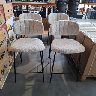 4x Barkruk boucle zwart onderstel, VanHarte, Jolien