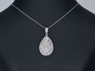 Exclusieve witgouden druppelvormige hanger met diamanten, excl. kettin