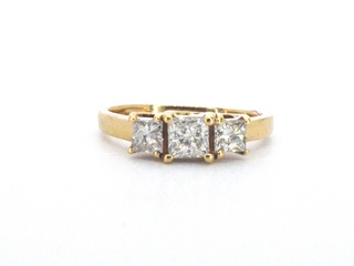 Ring met princess geslepen diamanten van 1.00 carat totaal