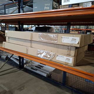 3x Houten buiten bankjes, Narvik Bench