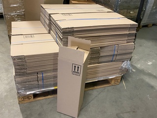 Ca. 300x Verzenddozen 20x20x60cm zware enkelgolf, bruin