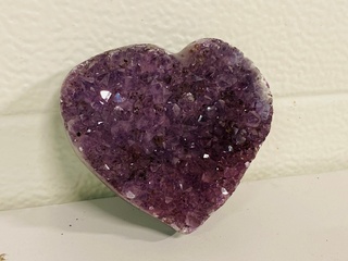 Amethist hart met Chalcedoon rand