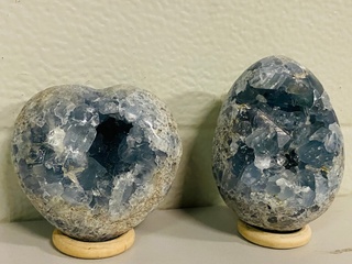 2x Celestien hart en ei-vorm