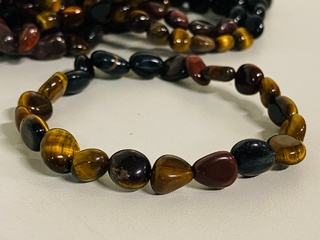 Ca. 20x Tijgeroog multicolor herenarmband