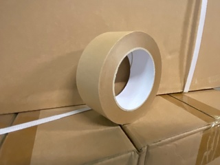 Ca. 200x Rol papier plakband, bruin