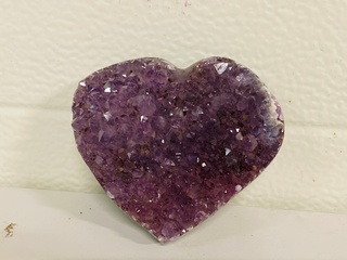 Amethist hart met Chalcedoon rand