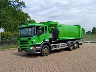 Vuilniswagen, Scania, P280 zijlader Haller, 2016