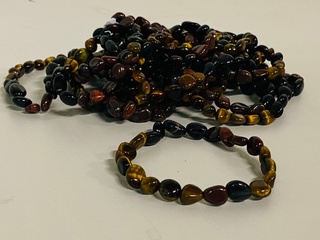 Ca. 20x Tijgeroog multicolor herenarmband