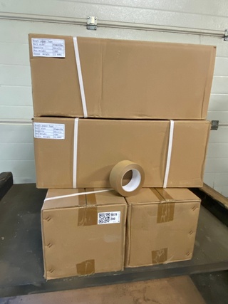 Ca. 200x Rol papier plakband, bruin
