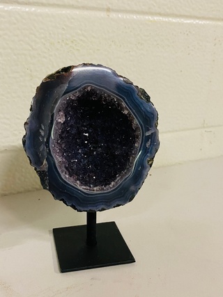 2x Amethist/Citrien/Chalcedoon geode