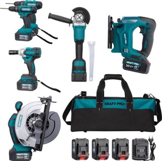 Accu gereedschapset, Metallo, Complete set inclusief draagtas, Blauw