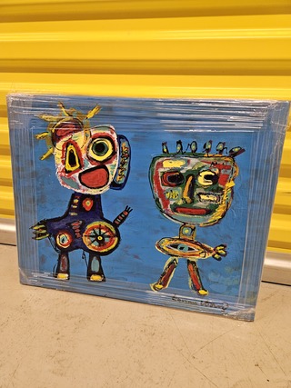 Olieverf op doek schilderij, Tonnie Voorn, Cobra 61