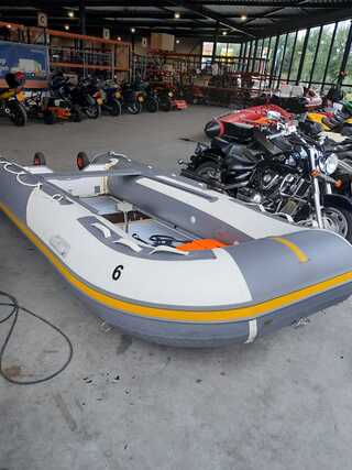 Rubberboot Hibo 430 met aluminium vloerdelen en diverse opties, Grijs