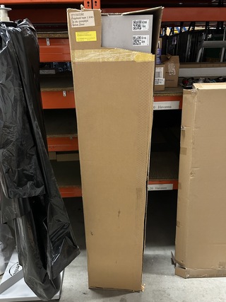 Hoge kast links greeplijst aluminium, beton zilver