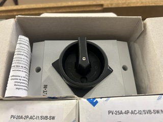 5x PV werkschakelaar, Eaton, PV-20A-2P-AC-I1/SVB-SW