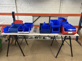 Partij opbergkratten, blauw/rood