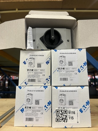 5x PV werkschakelaar, Eaton, PV-20A-2P-AC-I1/SVB-SW