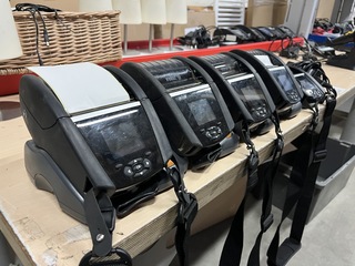 5x Mobiele labelprinter, 7x accu, 1x acculader Zebra, ZQ620 Plus