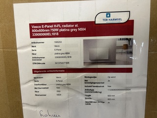 Elektrische radiator 80×60 cm, Vasco, platina grey