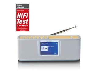 Lenco PDR046GY DAB Radio met Bluetooth Wit/Bamboe