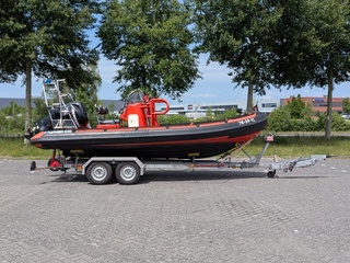 RIB boot, PARKER, 630, met buitenboordmotor, MERCURY VERADO, op traile