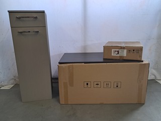 Partij badkamermeubels, Grey oak