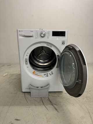 Wasdroger LG, RC80V9AV4Q, wit (zwarte deur)