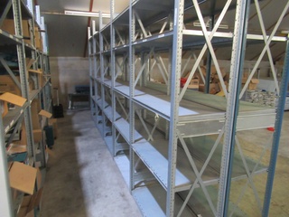 Metalen magazijnstelling Dexion, breedvakstelling, chroom