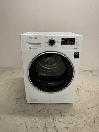 Wasdroger Samsung, DV80M5210QW, wit (zwarte details, glazen deur)