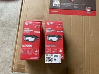 2x Veiligheidsbrillen Milwaukee, Full Focus Ruimzichtbril