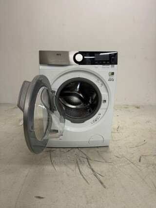 Wasmachine AEG, L8FE96CS, wit (rvs/zilver paneel, zilveren deur)