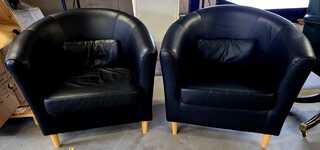 2x Fauteuil, Ikea, Tullsta, Zwart