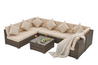 Loungeset Vonato, Oasi, bruin wicker