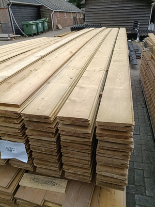 Ca. 113x Vuren geïmpregneerde rabatdelen lengte 450 cm, Scandinavisch