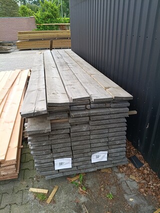 Ca. 43x Vuren grijs gedompelde steigerplanken