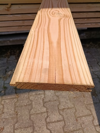 Ca. 48x Douglas blokhutprofiel 500 cm lang, blank