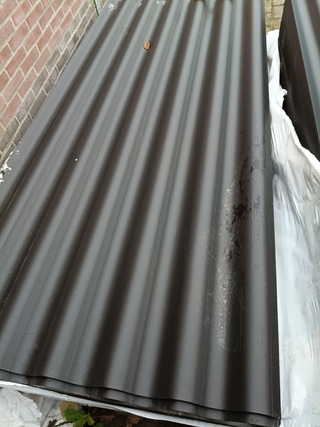 Ca. 28x Golfplaat vezelcement, Cemfort, zwart