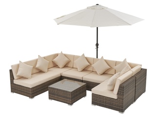 Loungeset Vonato, Oasi, bruin wicker