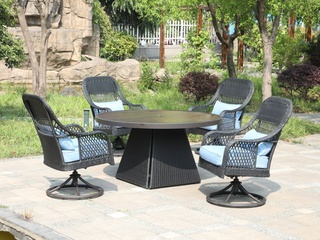 Diningset Vonato, Solaro Blue, antraciet