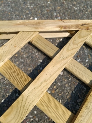 2x Trellisschermen met diagonale lamellen