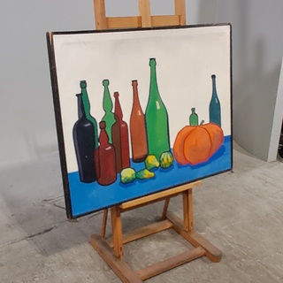 Schilderij in lijst, P. Smissaert, Stilleven met pompoen