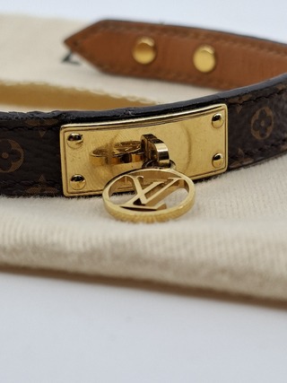 Louis Vuitton armband, Louis Vuitton, Armband, bruin, goud